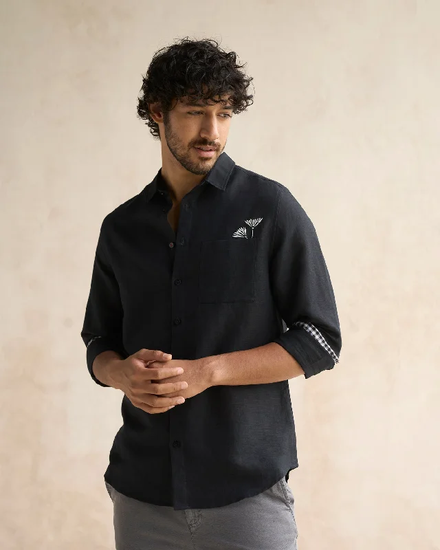 Musafir Pocket Shirt - Black Artistic Men's Hand