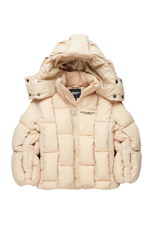 Boys Marley Beige Puffer Jacket Athletic Men's Compression