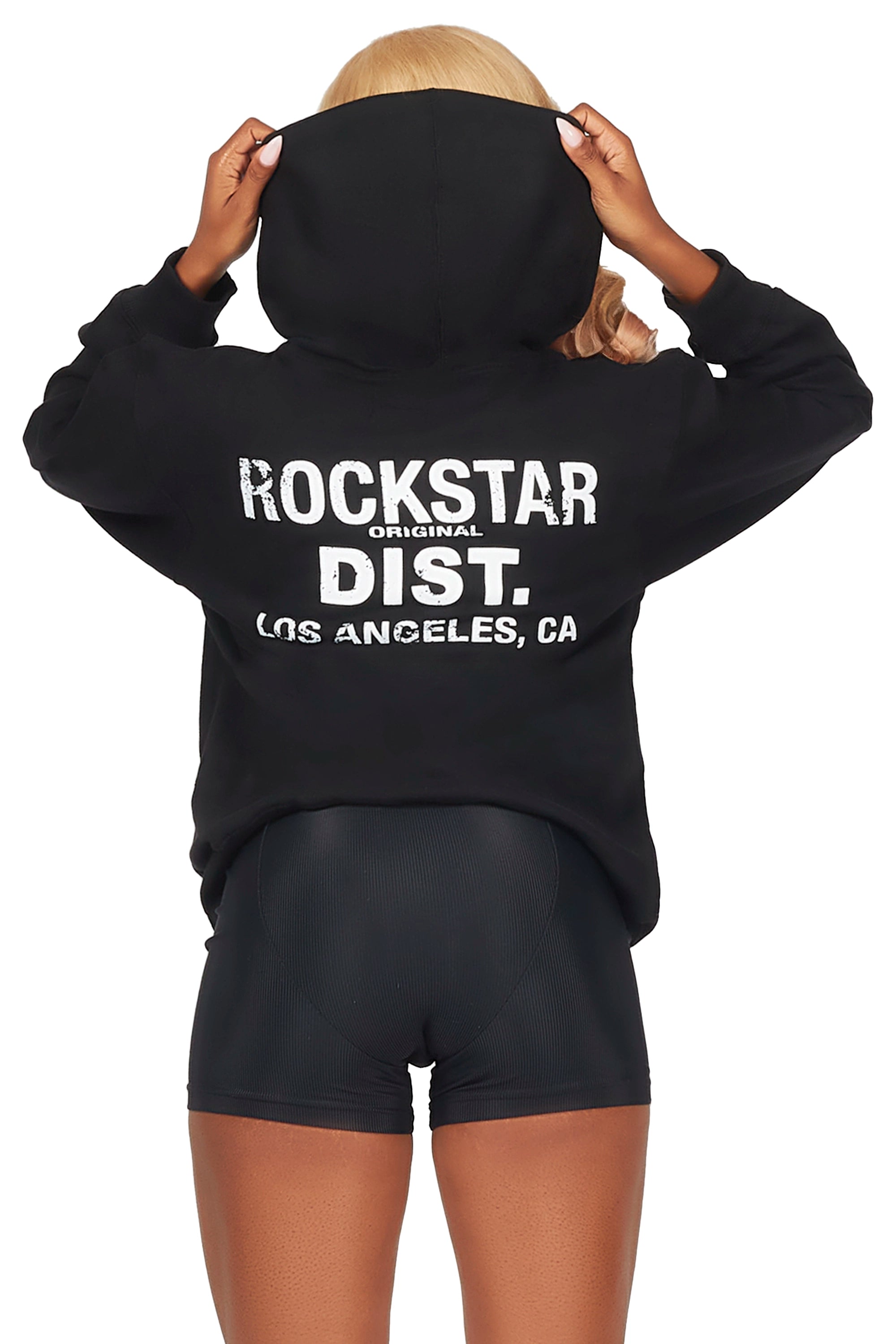 Dalasia Black Oversized Hoodie Laid