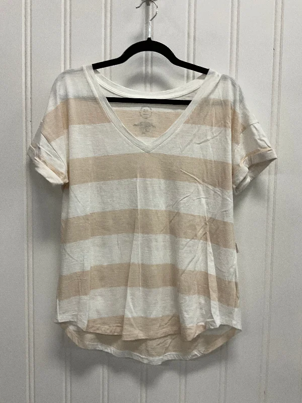 Top Short Sleeve Basic By Maurices In Striped Pattern, Size: L Modern Men's Geometric