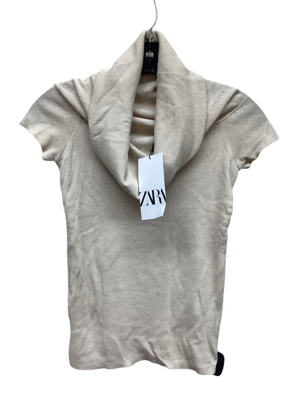 Top Short Sleeve By Zara In Tan, Size: S Dynamic Men's Moto