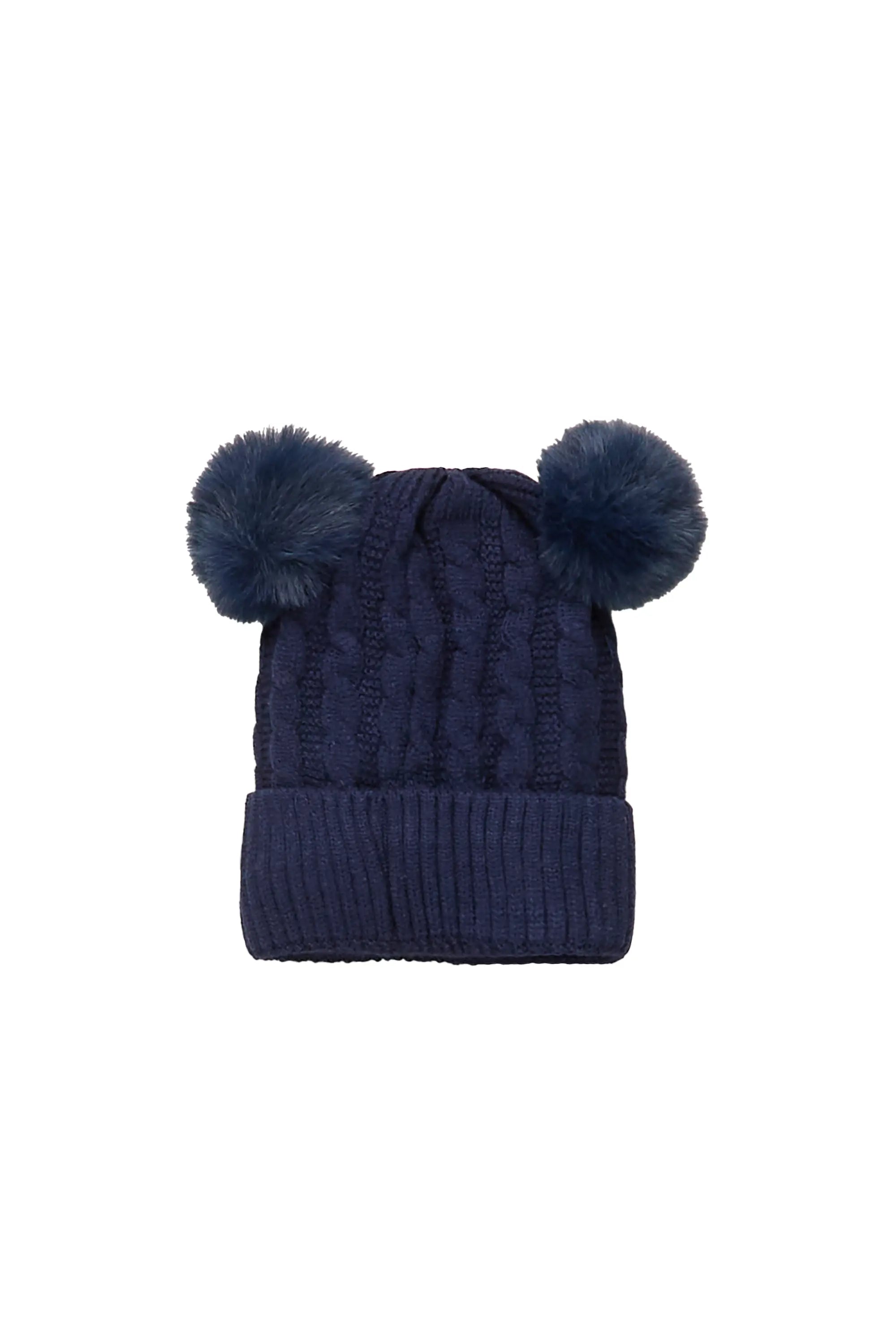 Girls Yara Navy Solid Pom Pom Beanie Artistic Men's Avant