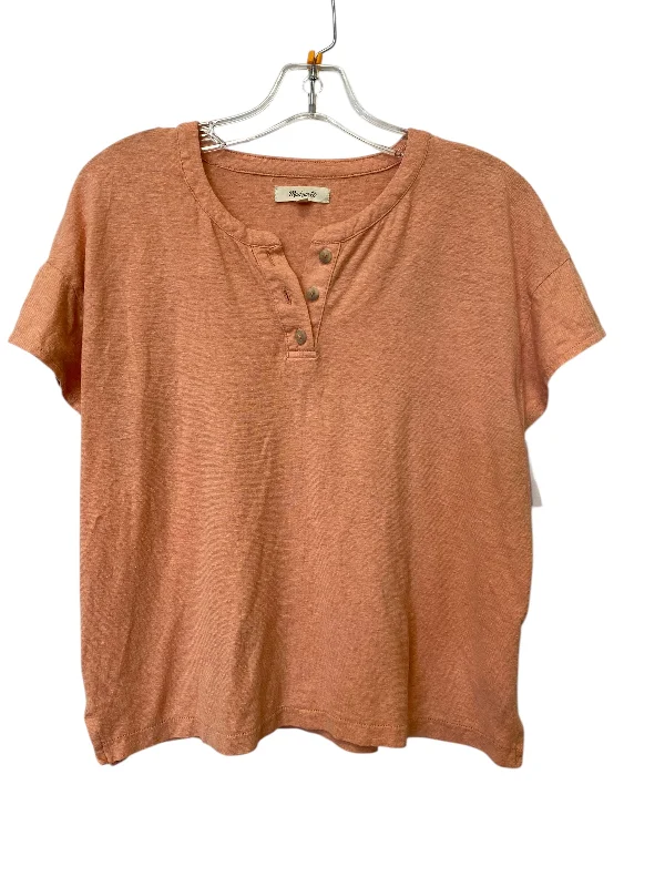 Top Short Sleeve By Madewell In Orange, Size: M Dynamic Men's Glow