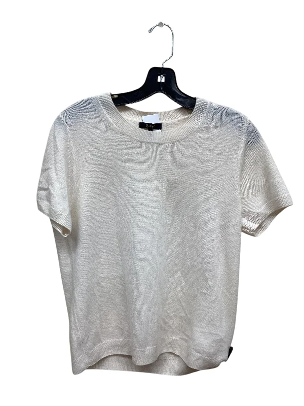 Top Short Sleeve By Clothes Mentor In Cream, Size: L Laid