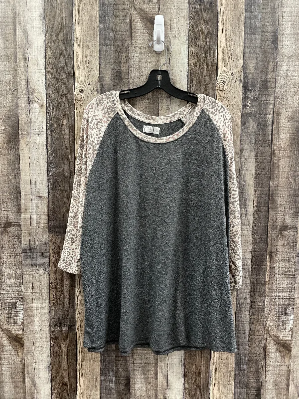 Top 3/4 Sleeve By Maurices In Grey, Size: 3x Monochromatic All