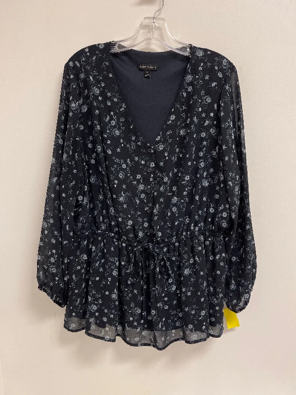 Top Long Sleeve By Lane Bryant In Navy, Size: 2x Gym