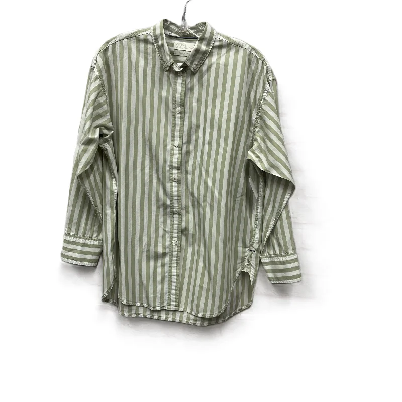 Top Long Sleeve By J. Crew In Green & White, Size: S Dapper Men's Bow