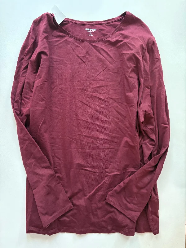 Top Long Sleeve By Lands End In Burgundy, Size: 3x Elegant Men's Cashmere