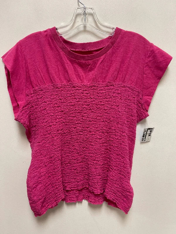 Top Short Sleeve By Maeve In Pink, Size: L Trendy Men's Oversized