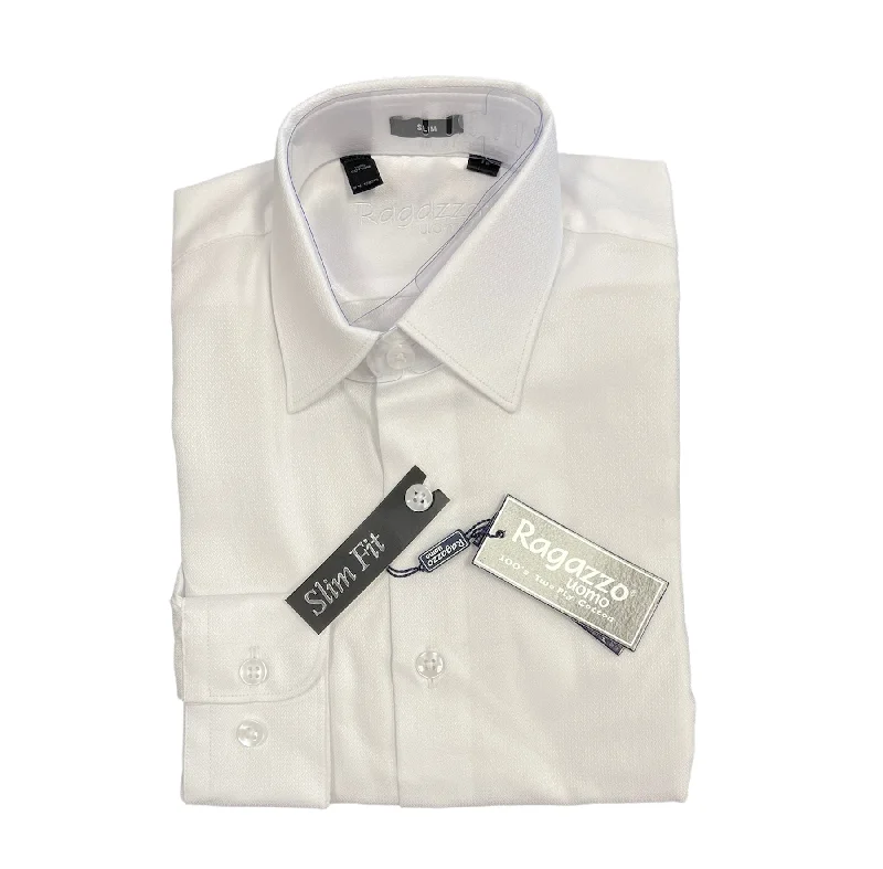 BOYS SLIM FIT FANCY - WHITE British Gentleman Style