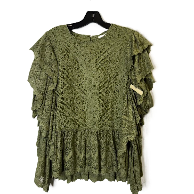 Top Short Sleeve By Ultra Pink In Green, Size: L Laid