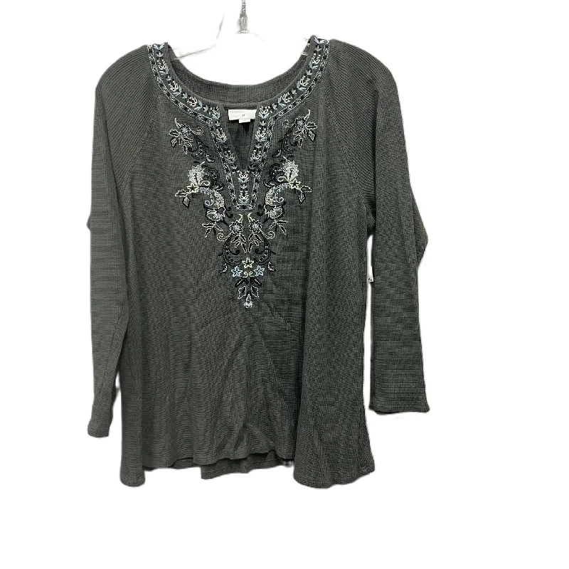 Top Long Sleeve By J. Jill In Green, Size: M Artistic Men's Avant