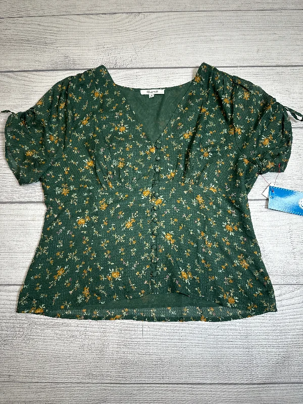 Top Short Sleeve By Madewell In Green, Size: M Adventure