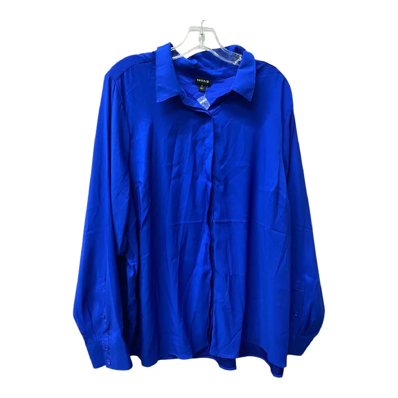 Top Ls By Torrid In Blue, Size:3X Confident Men's Power