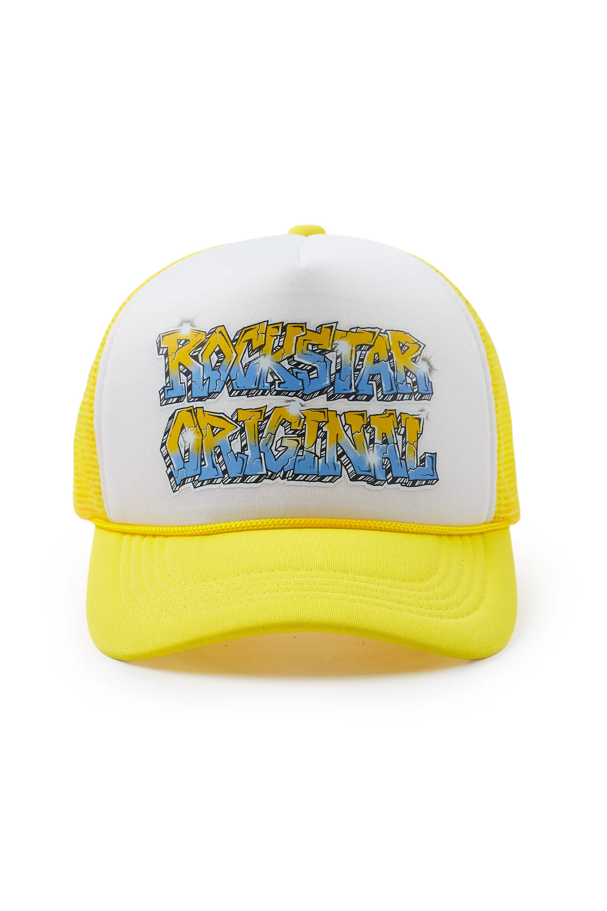 Quinton White/Yellow Trucker Hat Relaxed Men's Beach