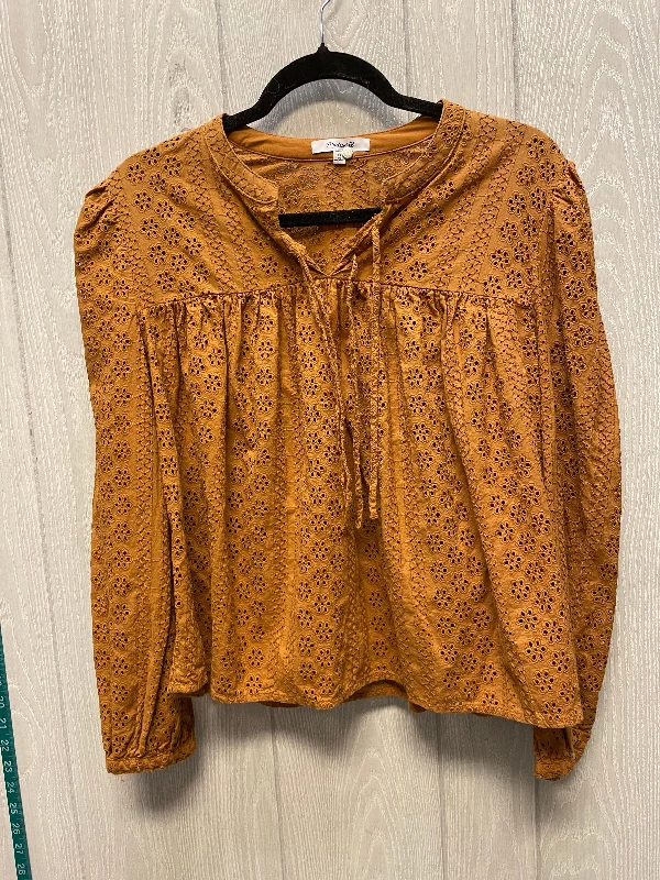 Top Long Sleeve By Madewell In Brown, Size: Xl Artistic Men's Avant