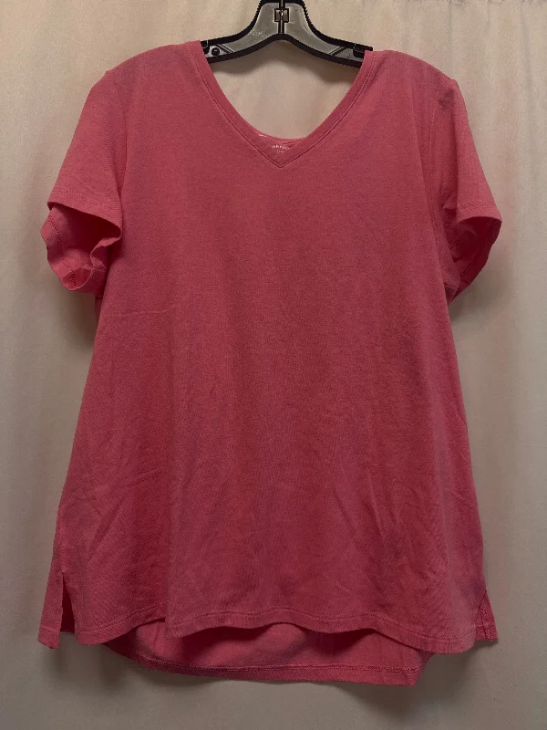 Top Short Sleeve By Charter Club In Pink, Size: L Trendy Men's Oversized