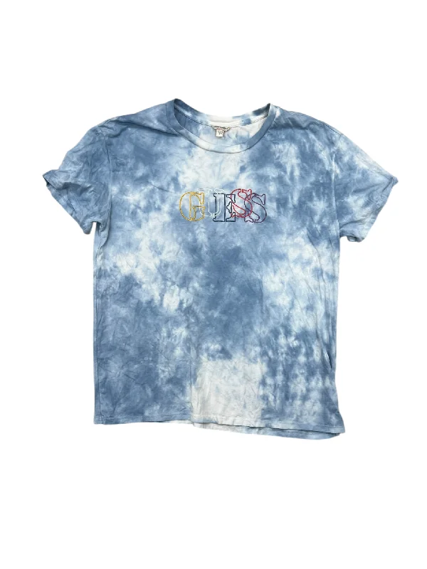 Top Short Sleeve By Guess In Tie Dye Print, Size: L Trendy Men's Scandinavian