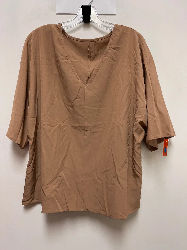 Top Short Sleeve By Shein In Brown, Size: Xl Gym