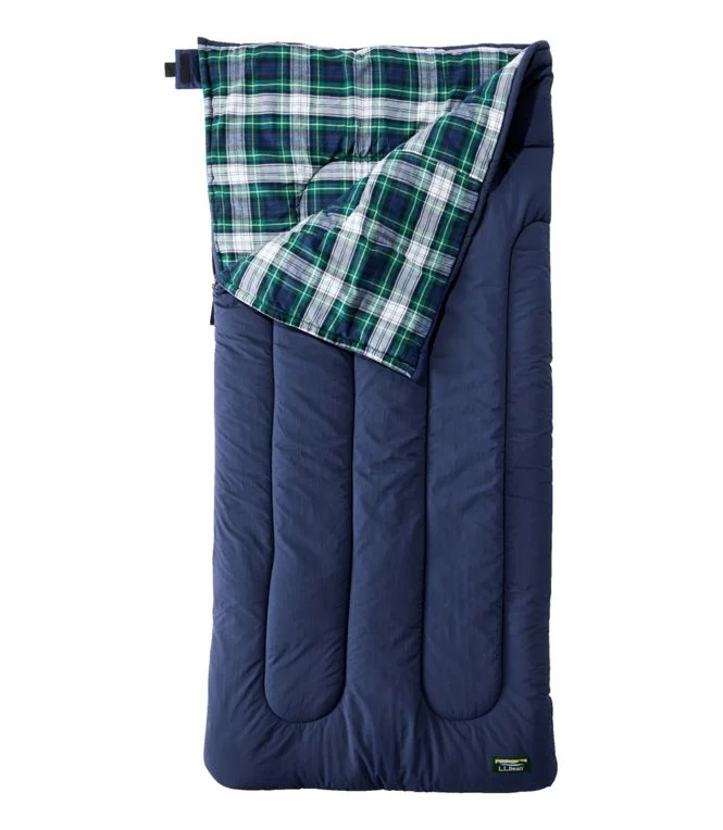 L.L.Bean Flannel Lined Camp Sleeping Bag 40 Regular Dynamic Men's Moto