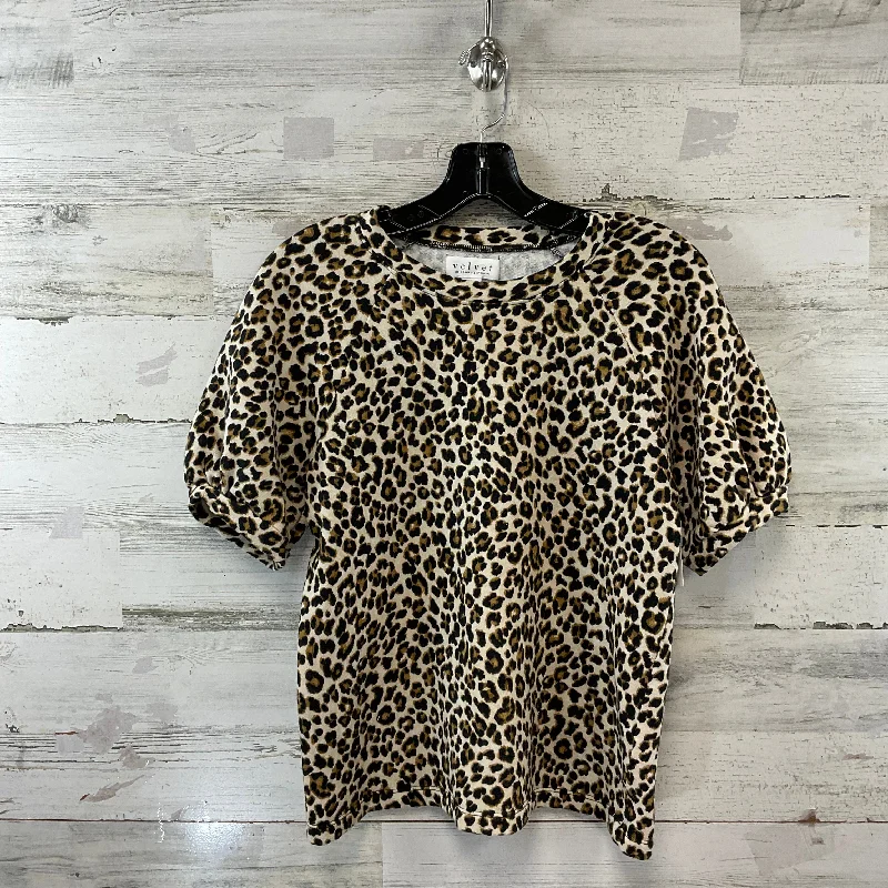 Top Short Sleeve By Velvet By Graham & Spencer In Animal Print, Size: S Dapper Men's Bow