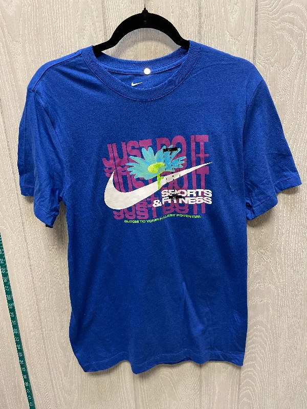 Top Short Sleeve Basic By Nike In Blue, Size: S Unique Men's Upcycled