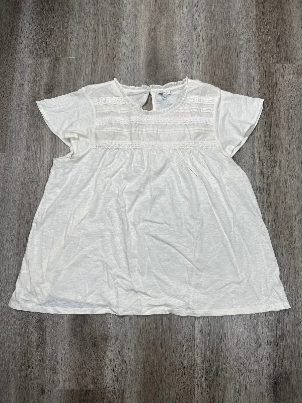 Top Short Sleeve By Ella Moss In White, Size: Xl Adventure