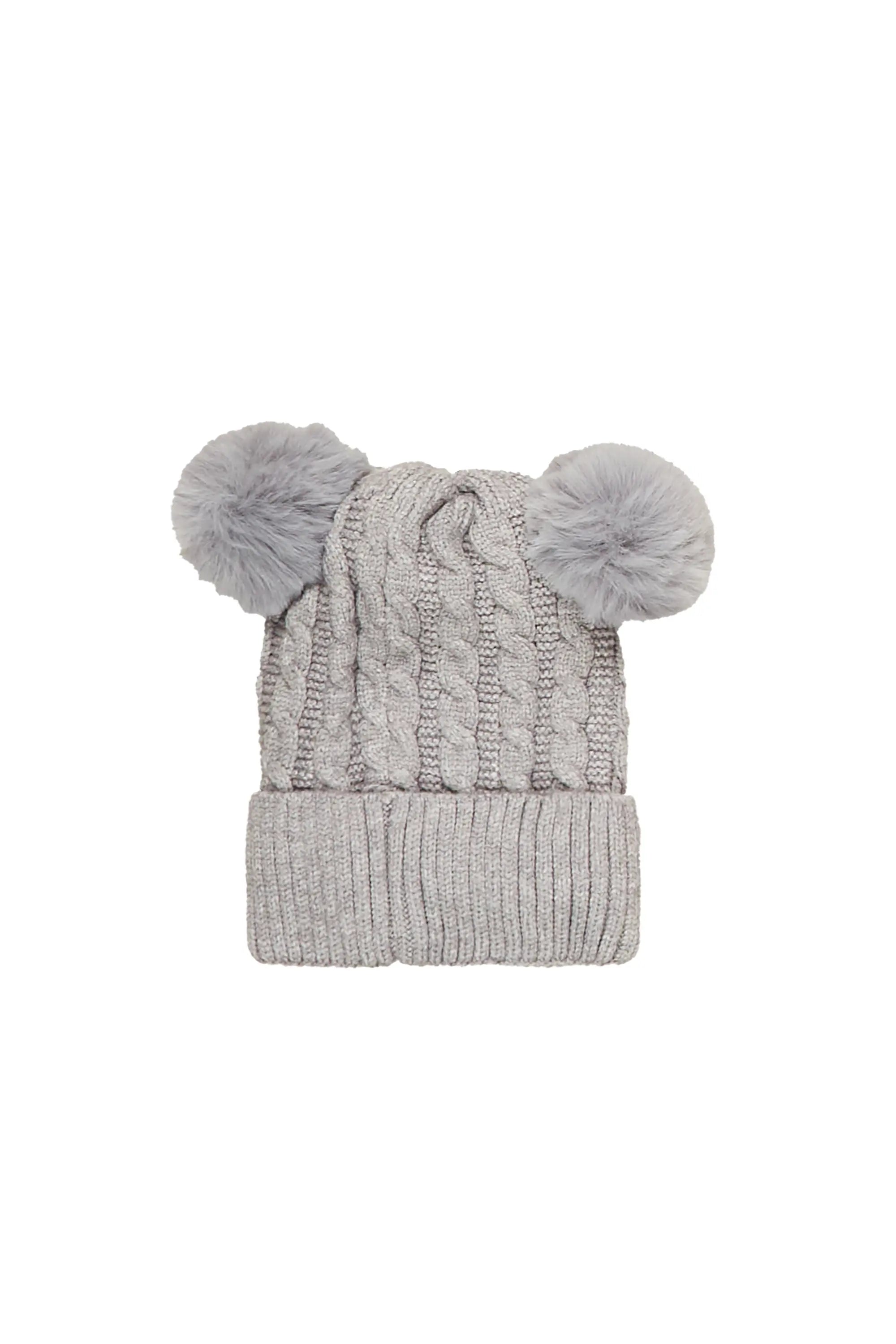 Girls Yara Grey Solid Pom Pom Beanie Bold Men's Statement