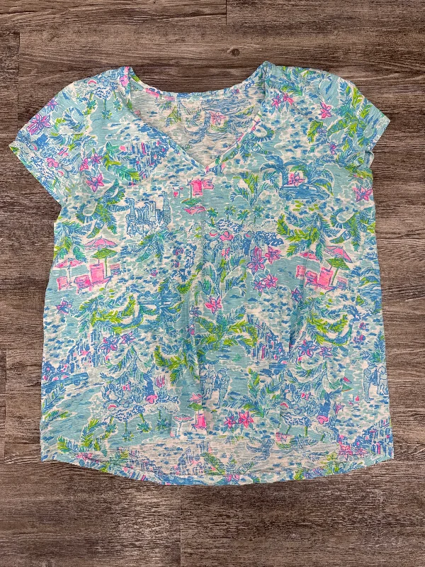 Top Short Sleeve By Lilly Pulitzer In Blue & Green, Size: Xl Dapper Men's Bow