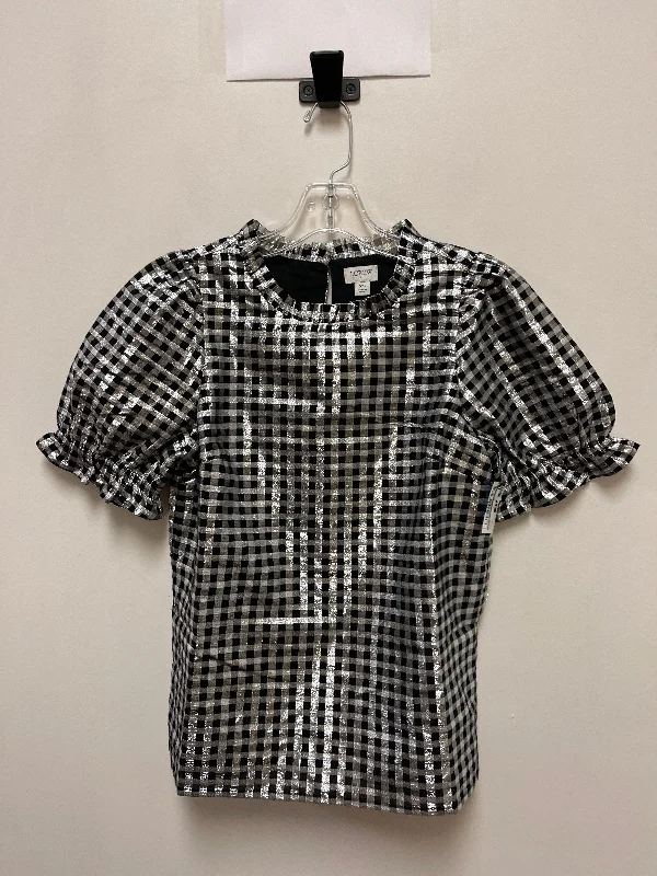 Top Short Sleeve By J. Crew In Silver, Size: Xs Stylish Men's Tropical 