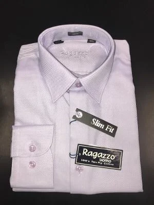 BOYS SLIM FIT DIAGONAL DRESS SHIRT - LAVENDER Practical Men's Multi