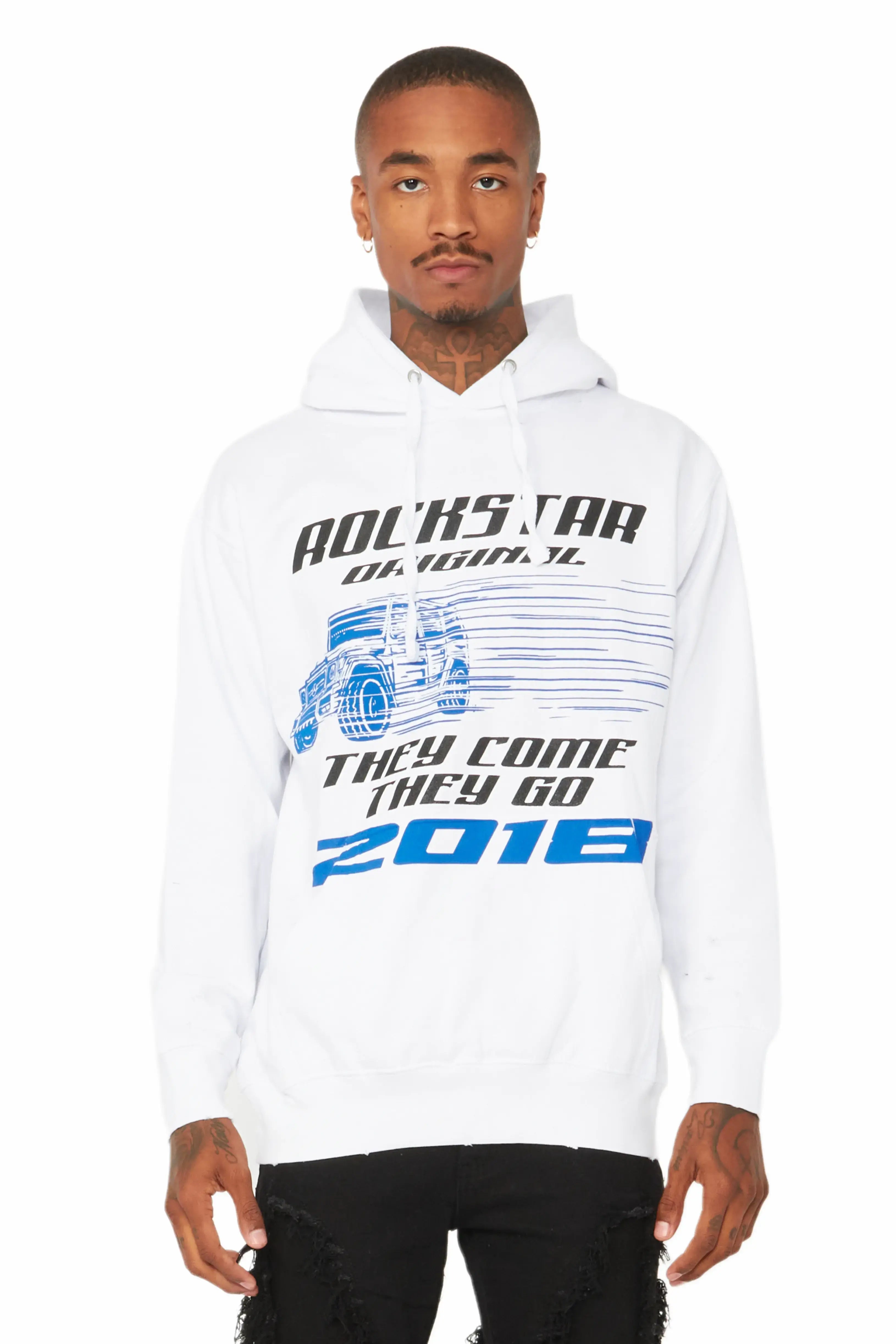 Jago White Graphic Hoodie Streetwear Style