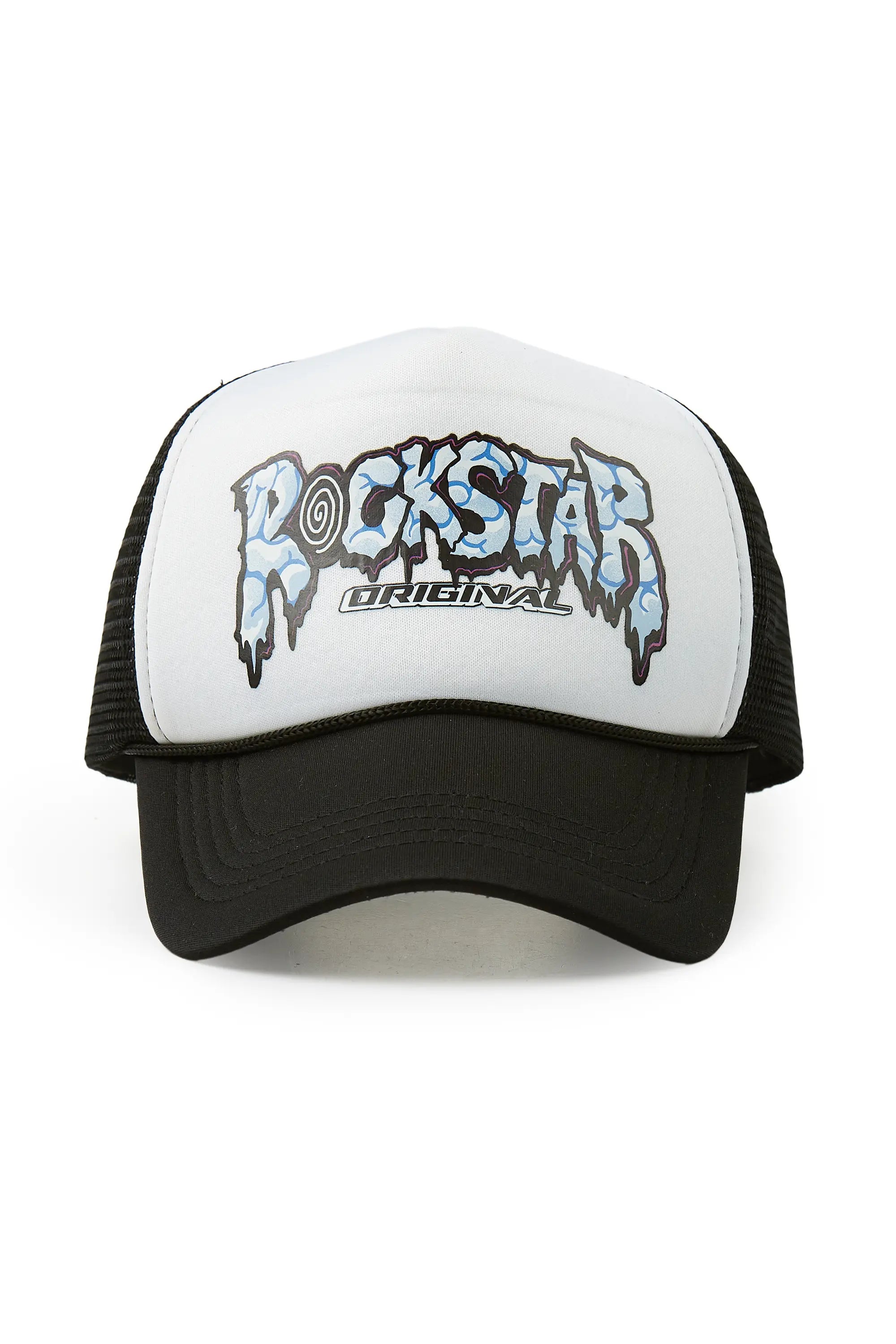 Geek Skull White/Black Trucker Hat Adventure