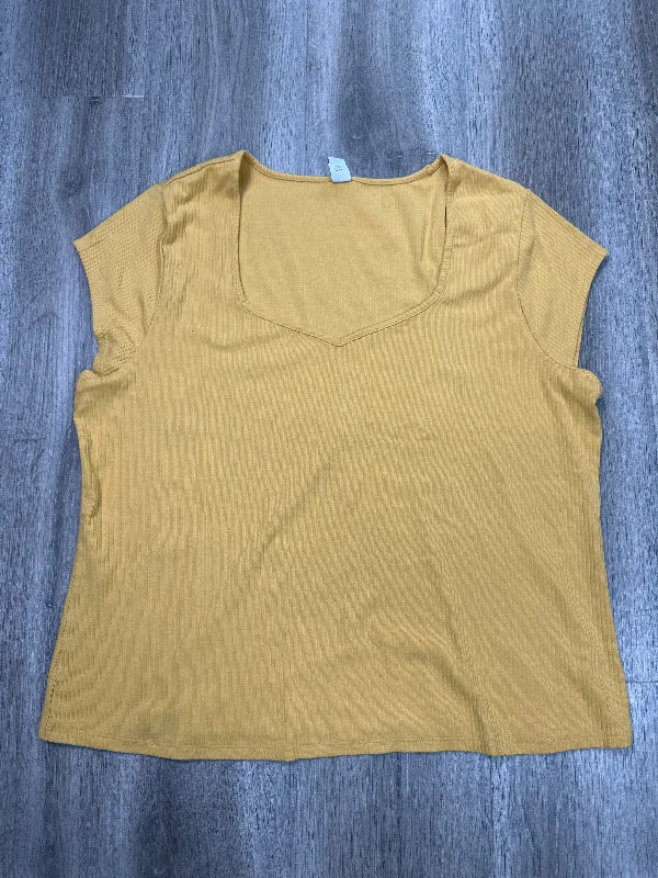 Top Short Sleeve Basic By Old Navy In Yellow, Size: Xxl Traditional Men's Wool