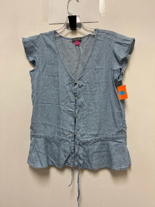 Top Short Sleeve By Vince Camuto In Blue Denim, Size: Xs Street