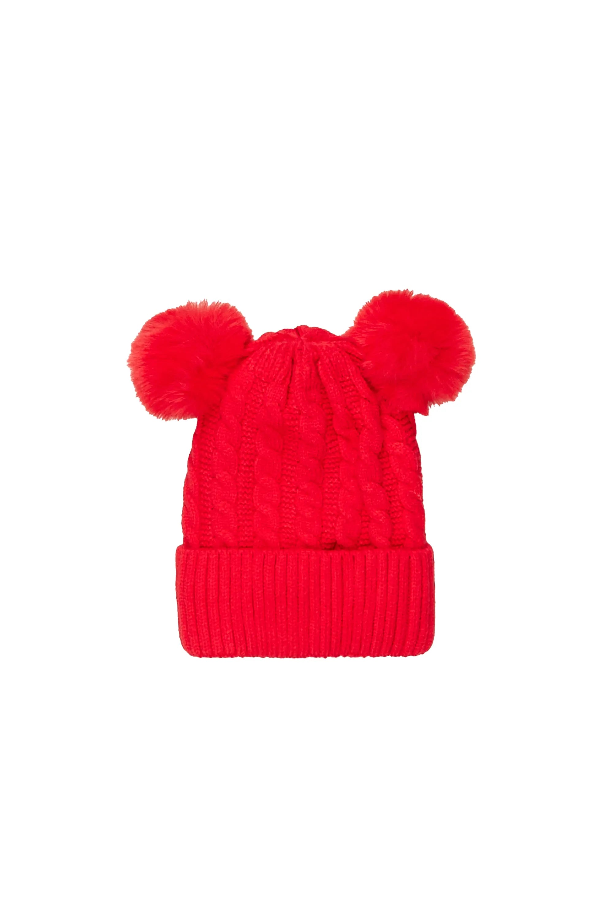 Girls Yara Red Solid Pom Pom Beanie Practical Men's Multi