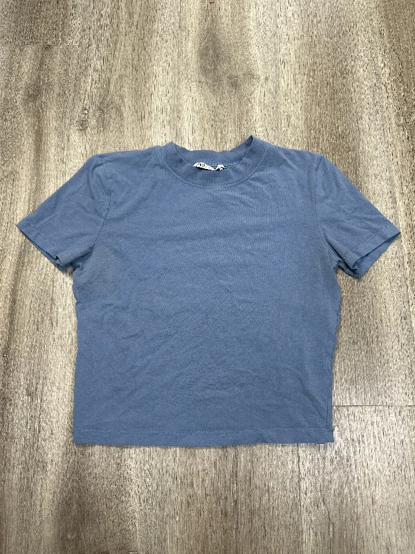 Top Short Sleeve By Zara In Blue, Size: L Bold Men's Animal