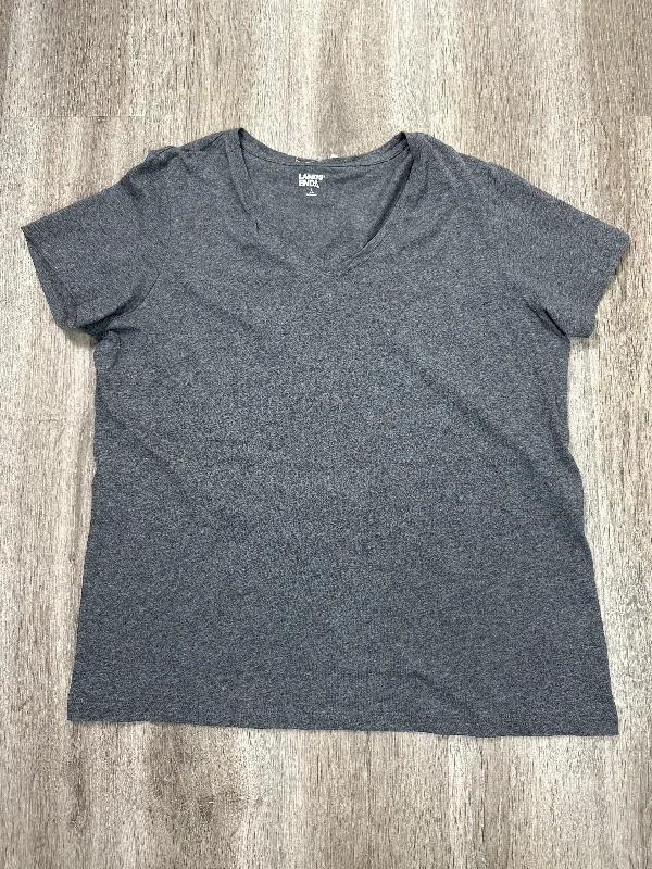 Top Short Sleeve Basic By Lands End In Grey, Size: L Sleek Men's Contemporary 