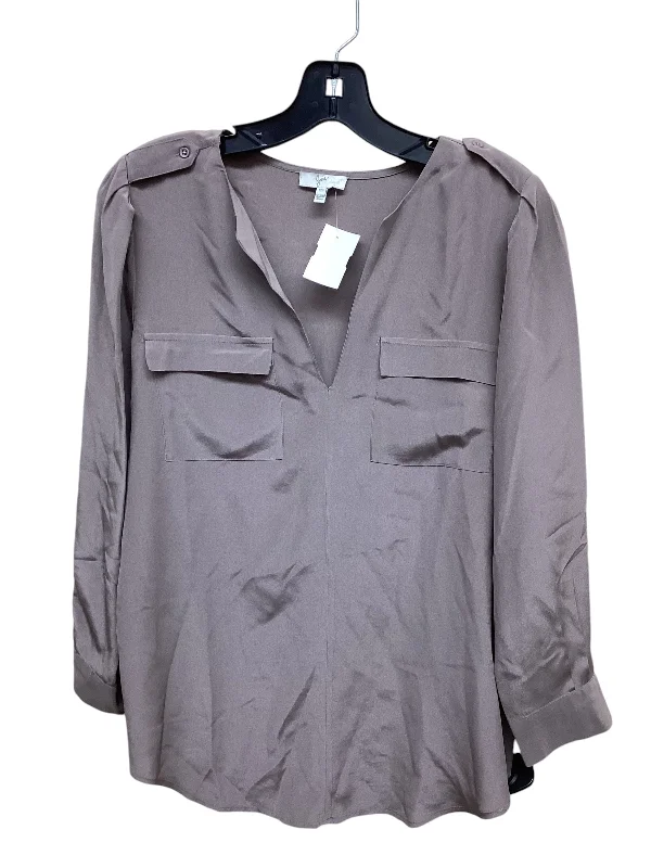 Top Long Sleeve By Joie In Brown, Size: 1x Bold Men's Animal