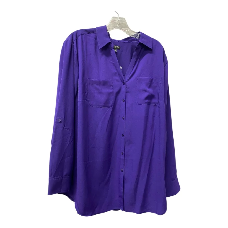 Top Ls By Talbots In Purple, Size:2X Athletic Men's High