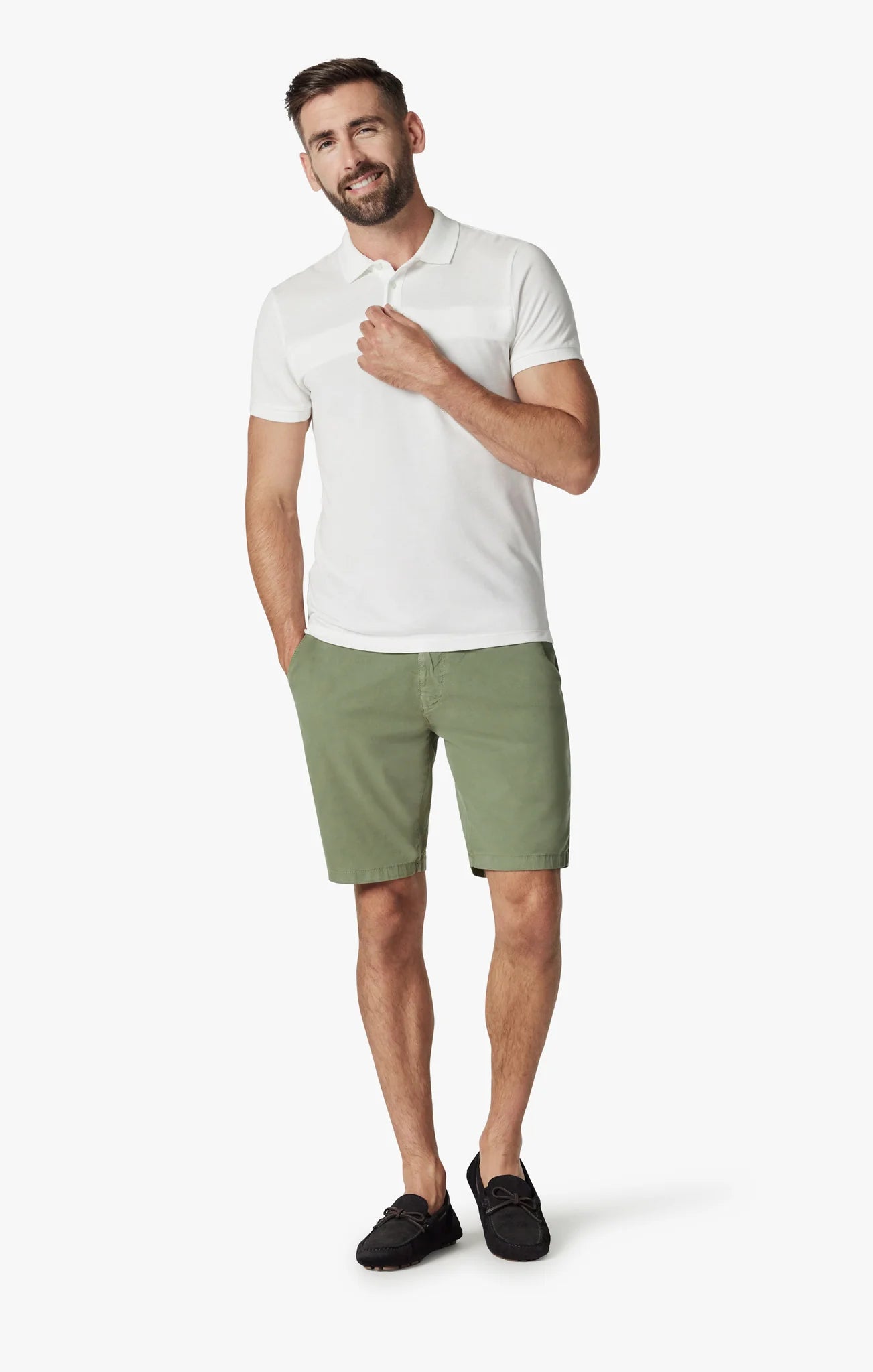 34 HERITAGE | Arizona Shorts | Burnt Olive Soft Touch Sleek Men's Metallic