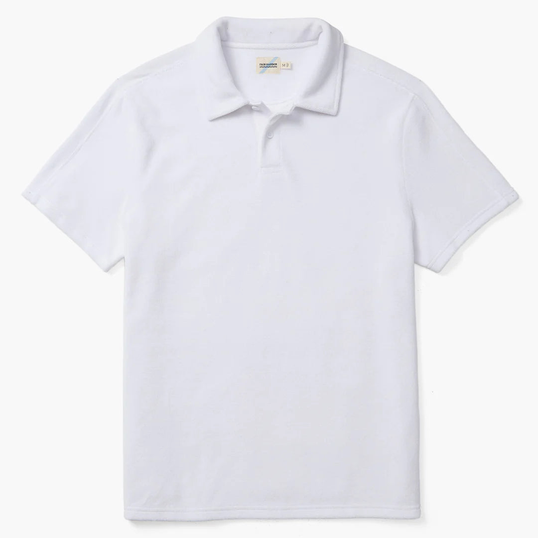 RAVELLO TERRY POLO - WHITE Earthy Men's Hemp