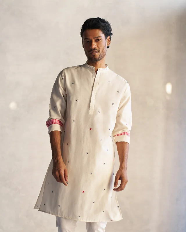 Neckband Kurta - Ivory Practical Men's Quick