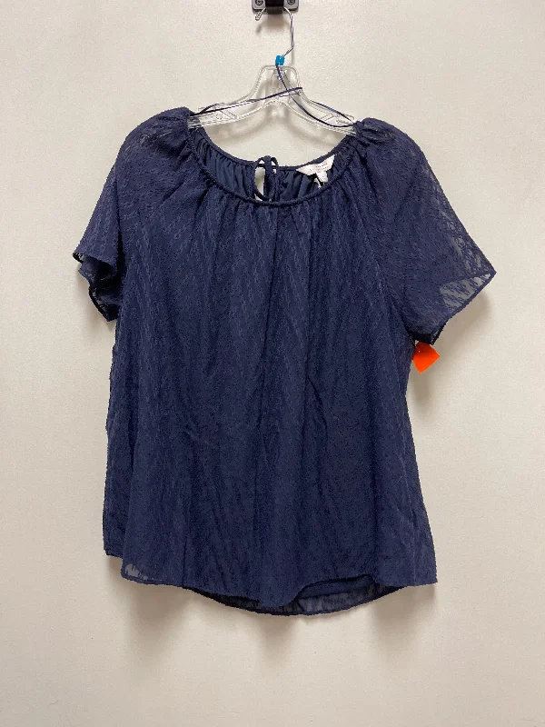 Top Short Sleeve By Lc Lauren Conrad In Navy, Size: L Dynamic Men's Moto