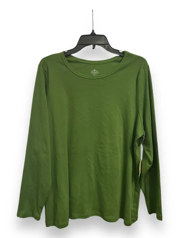 Top Long Sleeve By St John Collection In Green, Size: 2x Streetwear Style