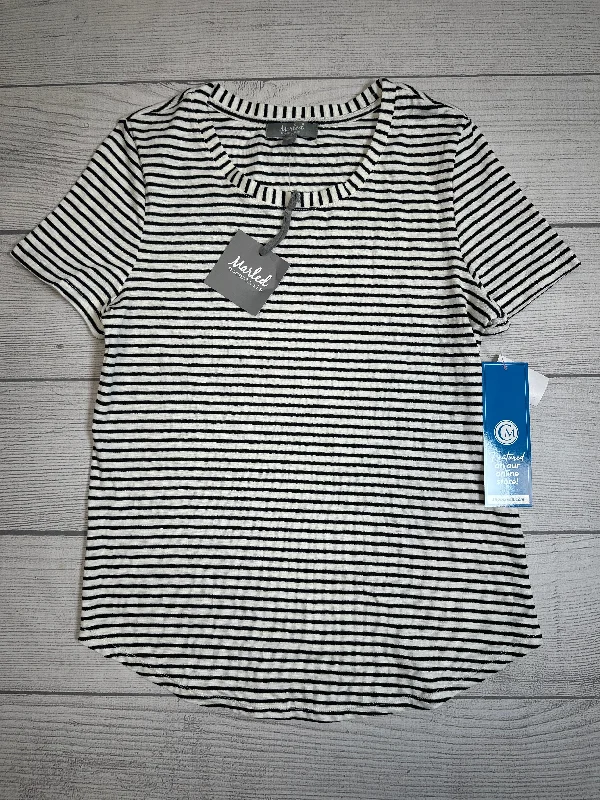 Top Short Sleeve By Marled In Striped Pattern, Size: M Sporty Men's Athleisure 