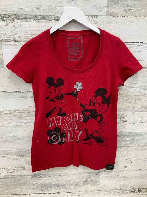 Top Short Sleeve By Disney Store In Red, Size: S Youthful Men's Anime