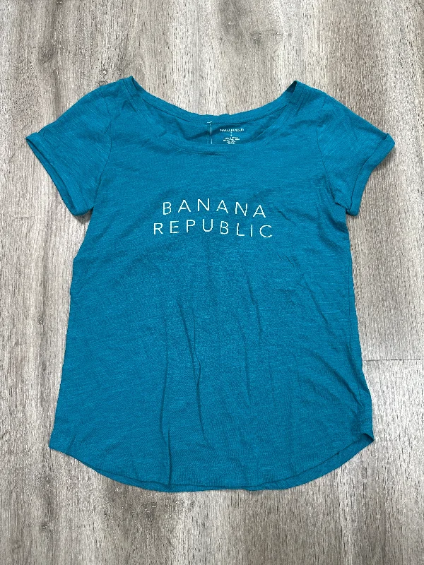 Top Short Sleeve By Banana Republic In Aqua, Size: S Street