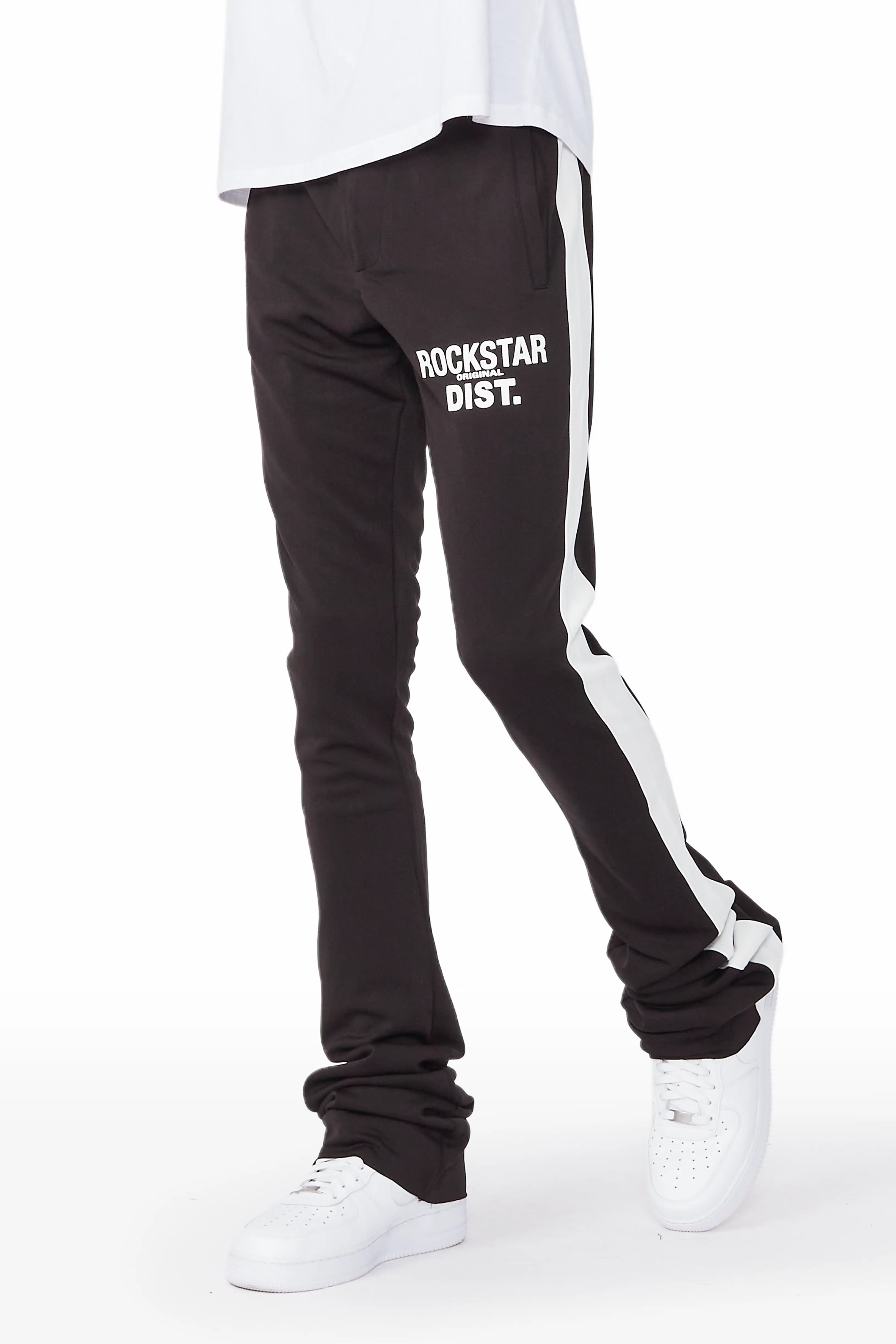 Landry Black Super Stacked Track Pant Sophisticated Men's 