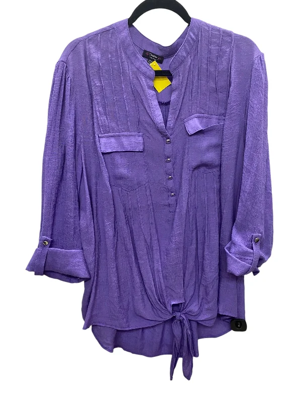 Top Long Sleeve By Cocomo In Purple, Size: 2x Elegant Men's Cashmere